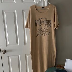 Wild and Free Tan Midi Dress